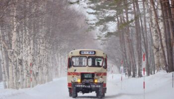 Arrive in style in a retro 'bonnet bus